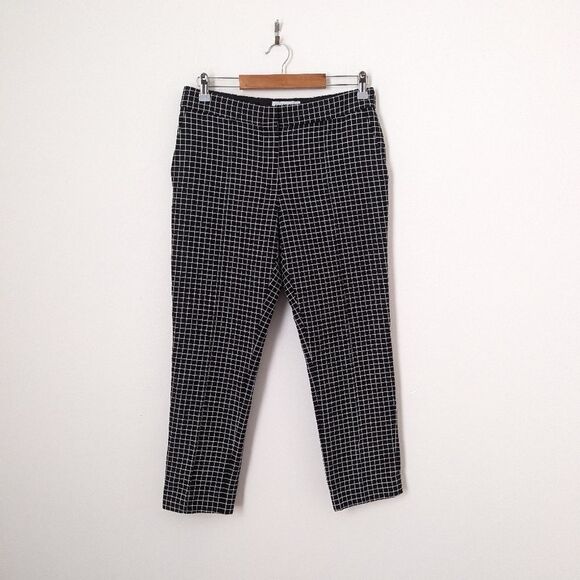 Apiece Apart black white cream windowpane checks print tapered work pant trouser - Picture 1 of 4